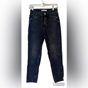 Zara high waisted skinny black denim jeans, size 4